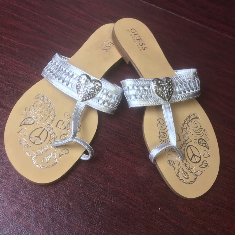 GUESS by Marciano Toe Ring Strap Slide Silver